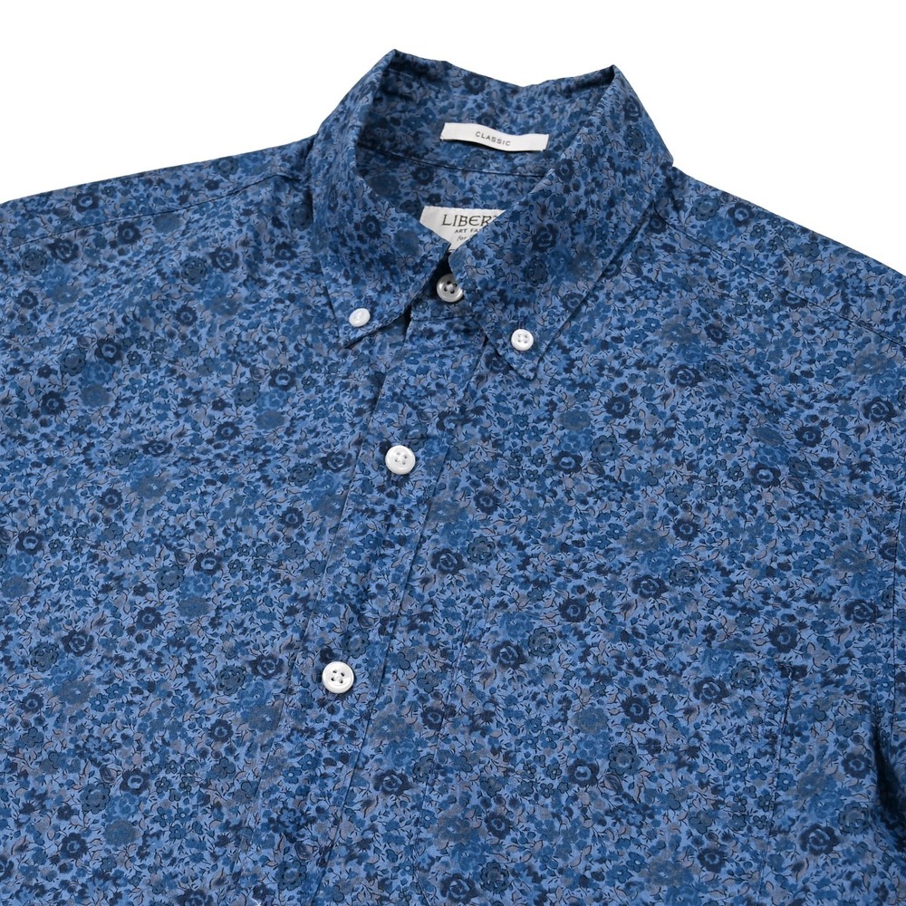 J Crew Liberty Fabric Shirt Mens XS Button Down Floral‎ Classic Fit Short Sleeve
